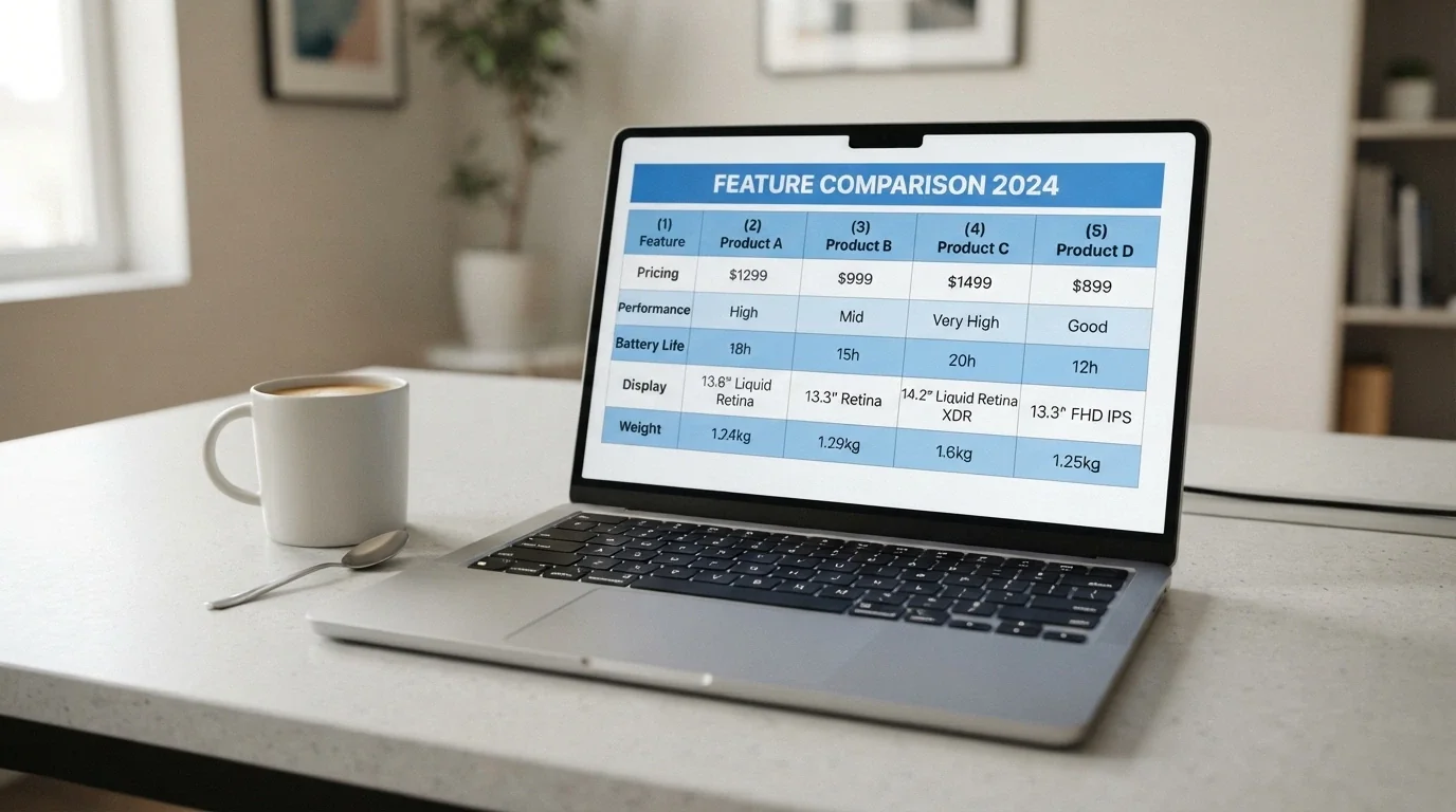 A comparison table of online casino welcome offers and minimum deposits displayed on a laptop screen