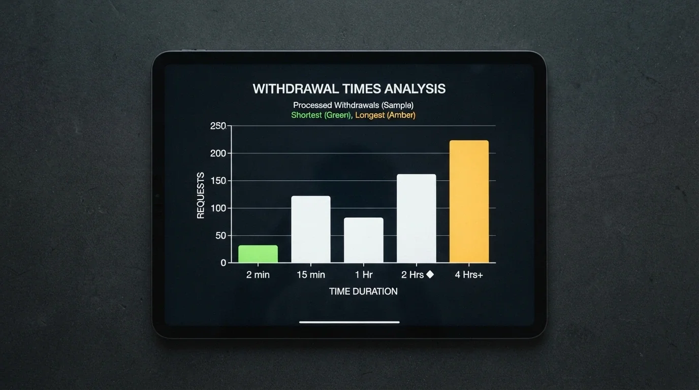 A visual comparison of withdrawal times across operators, with Ethereum network confirmation blocks progressing on a timeline