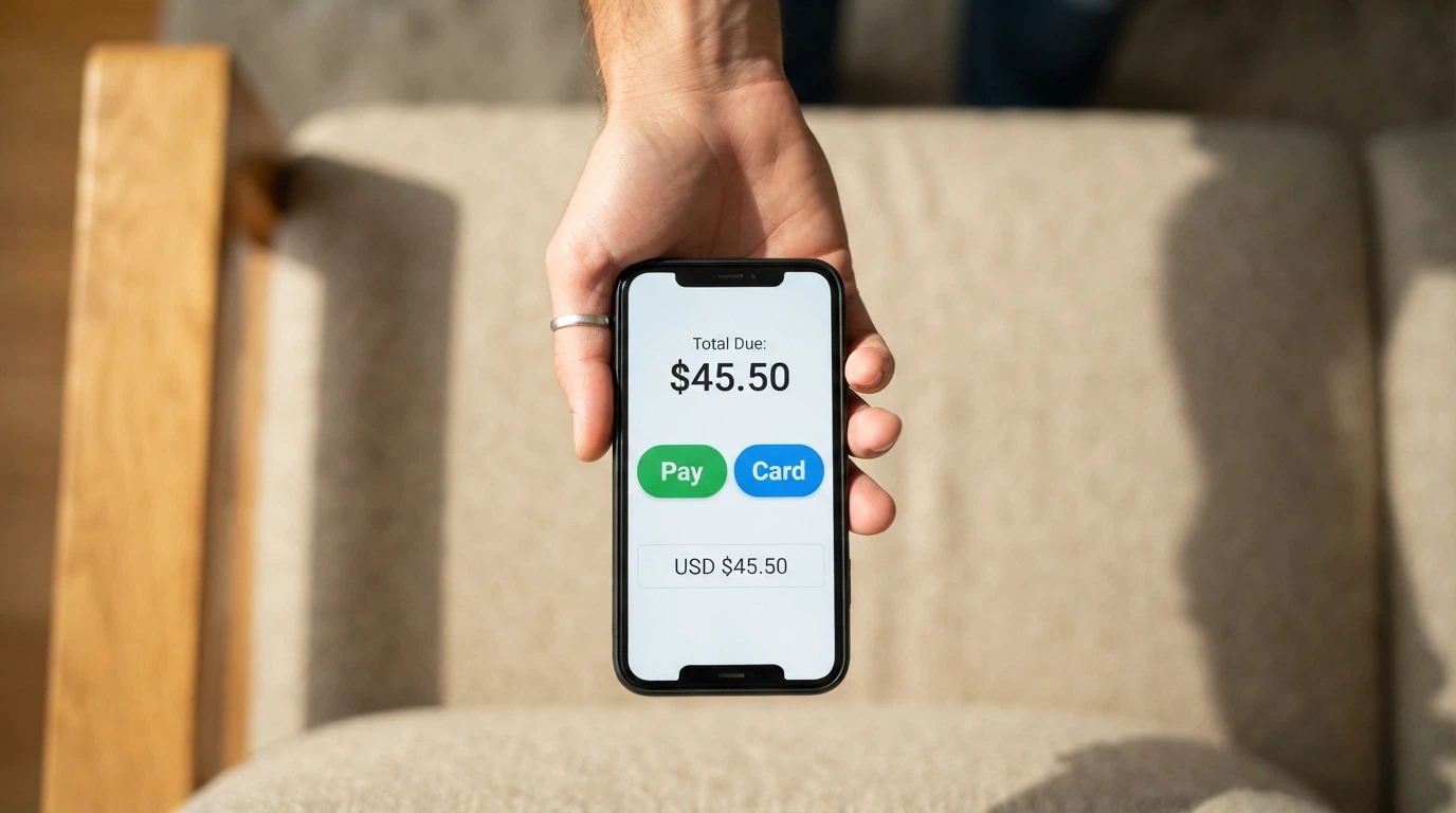 A hand holding a smartphone showing a casino cashier screen with Apple Pay and Google Pay buttons prominently displayed