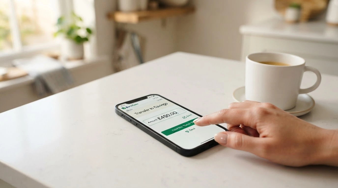 A step-by-step illustration of a PayID transaction flow: a phone showing a banking app, the PayID contact field, and a confirmation screen — with a warning callout noting the operator at the other end may not be licensed